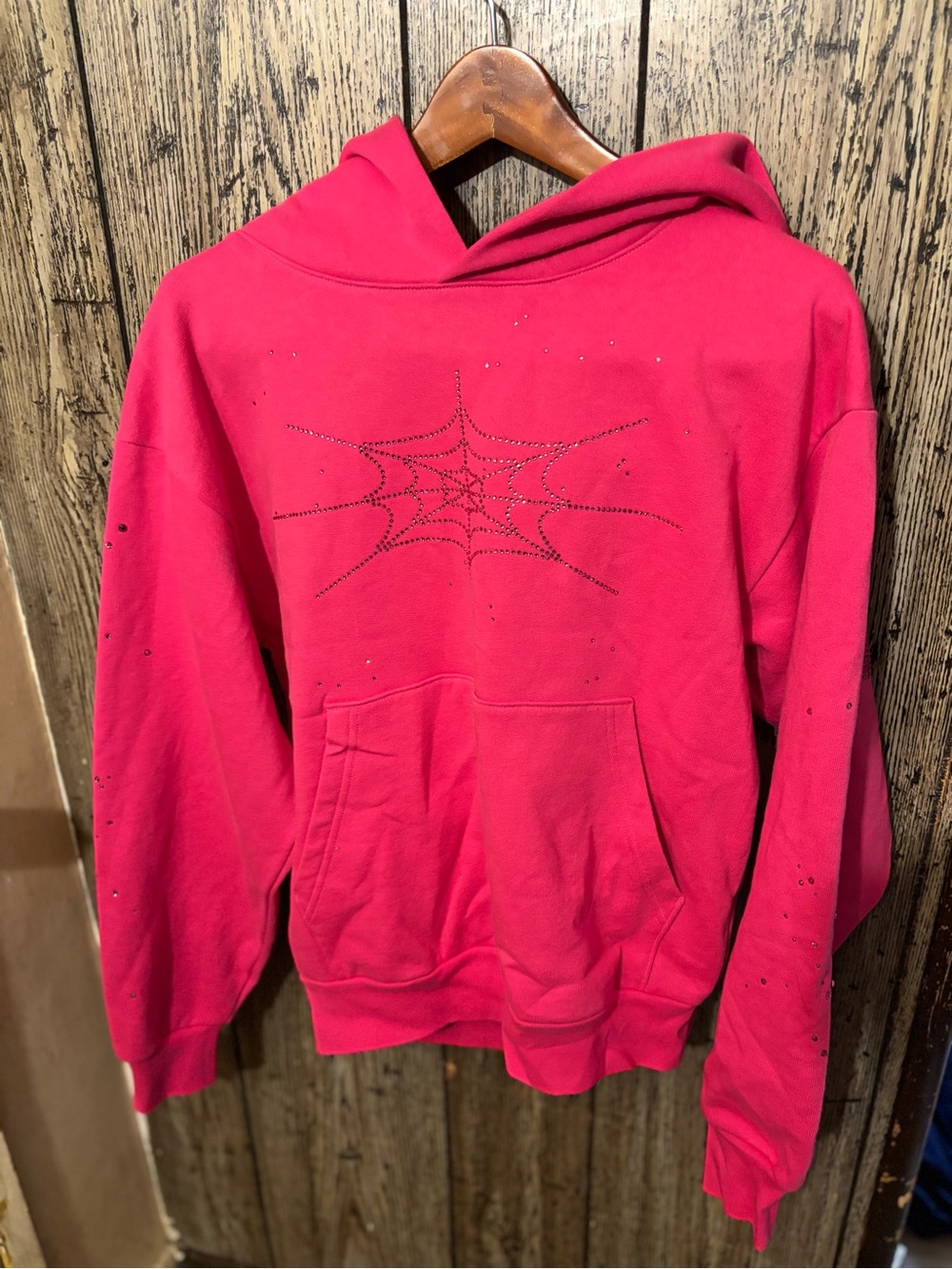Spyder Hot Pink Rhinestone Spiderweb Hoodie S